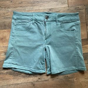 AEO Teal Twill MIDI Shorts